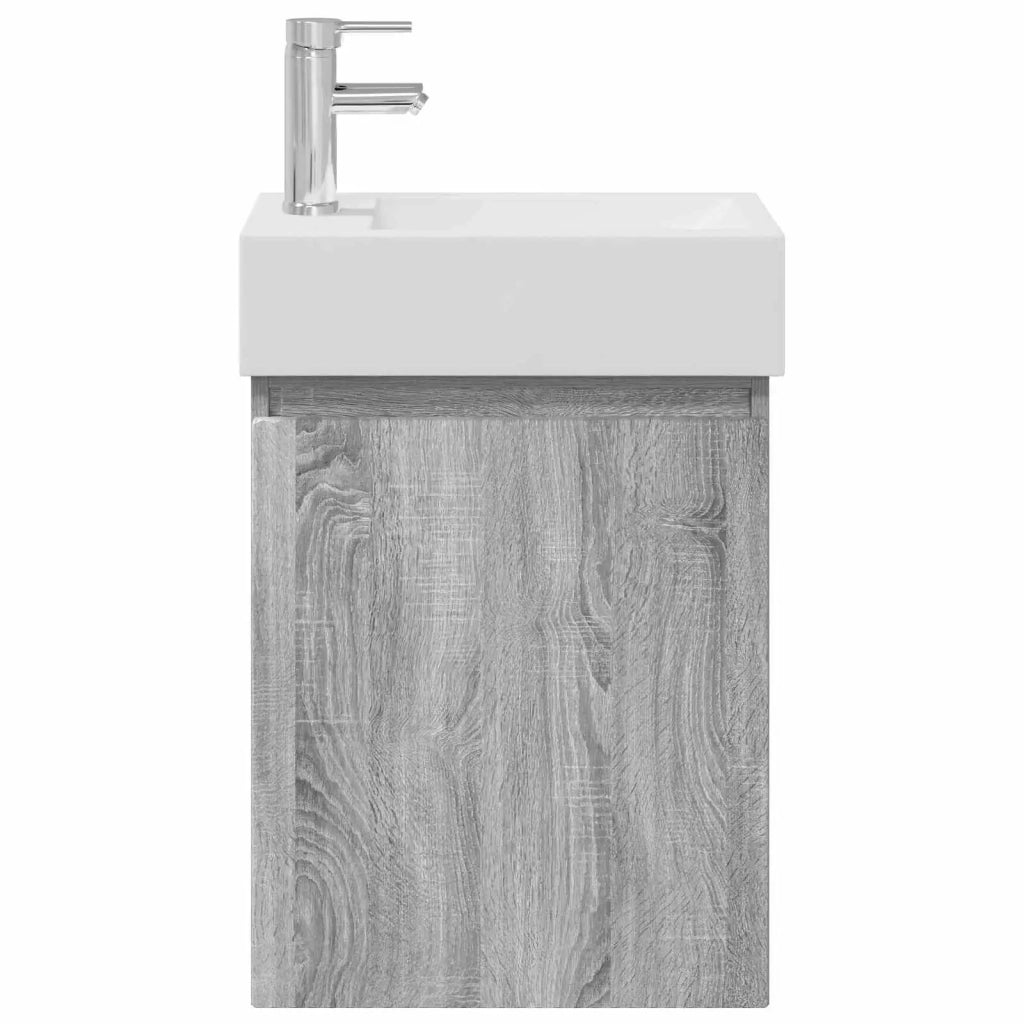 Mobile bagno con rubinetto Sonoma grigio 45,5 x 22,5 x 84 cm