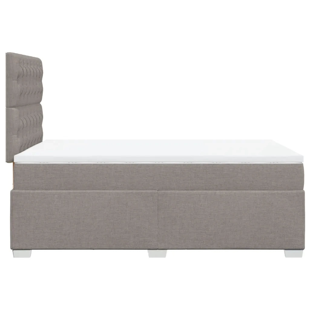 vidaXL Giroletto a Molle con Materasso Tortora 120x200 cm in Tessuto