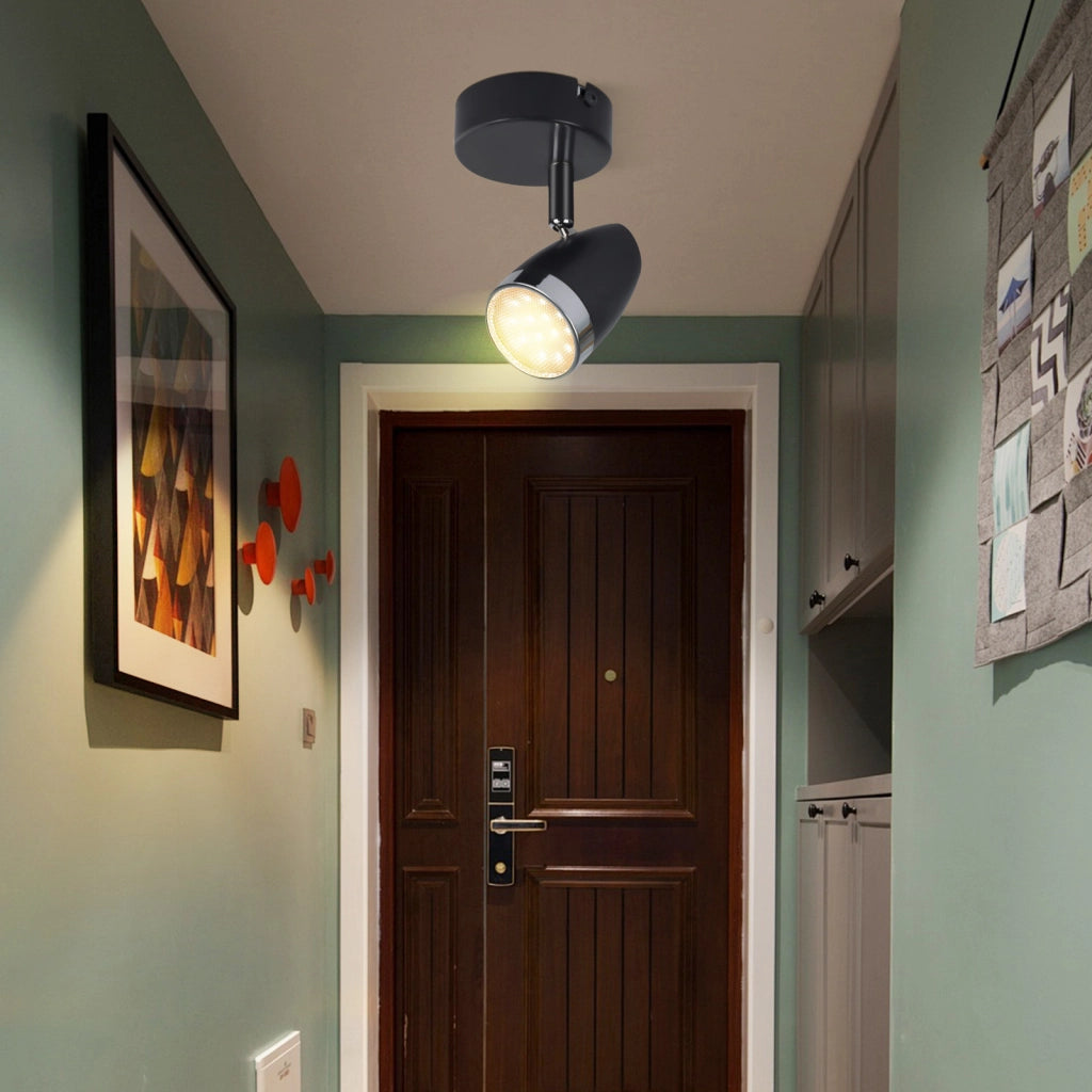 ZMH Faretto da soffitto 1 fiamma 4W orientabile a 350° Lampada da soffitto Soggiorno