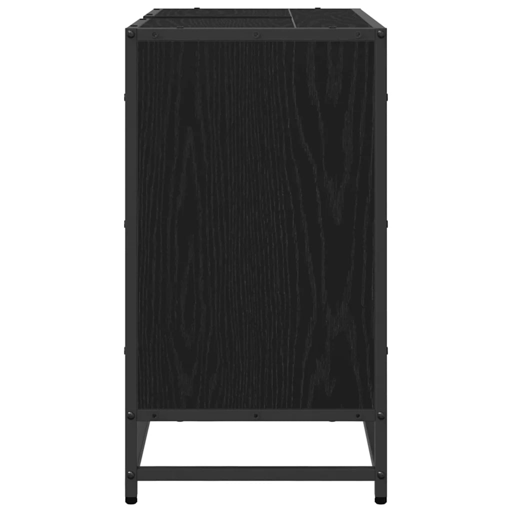 Armadio per Lavabo da Bagno Rovere Nero 65 x 33 x 60 cm 883616
