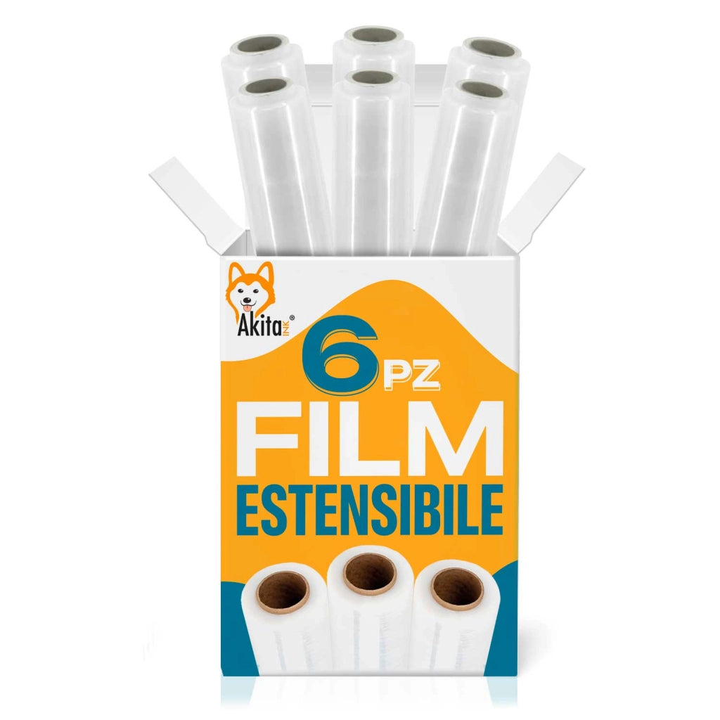 Akitaink 6 Film Estensibile Trasparente Extra 2,4 kg