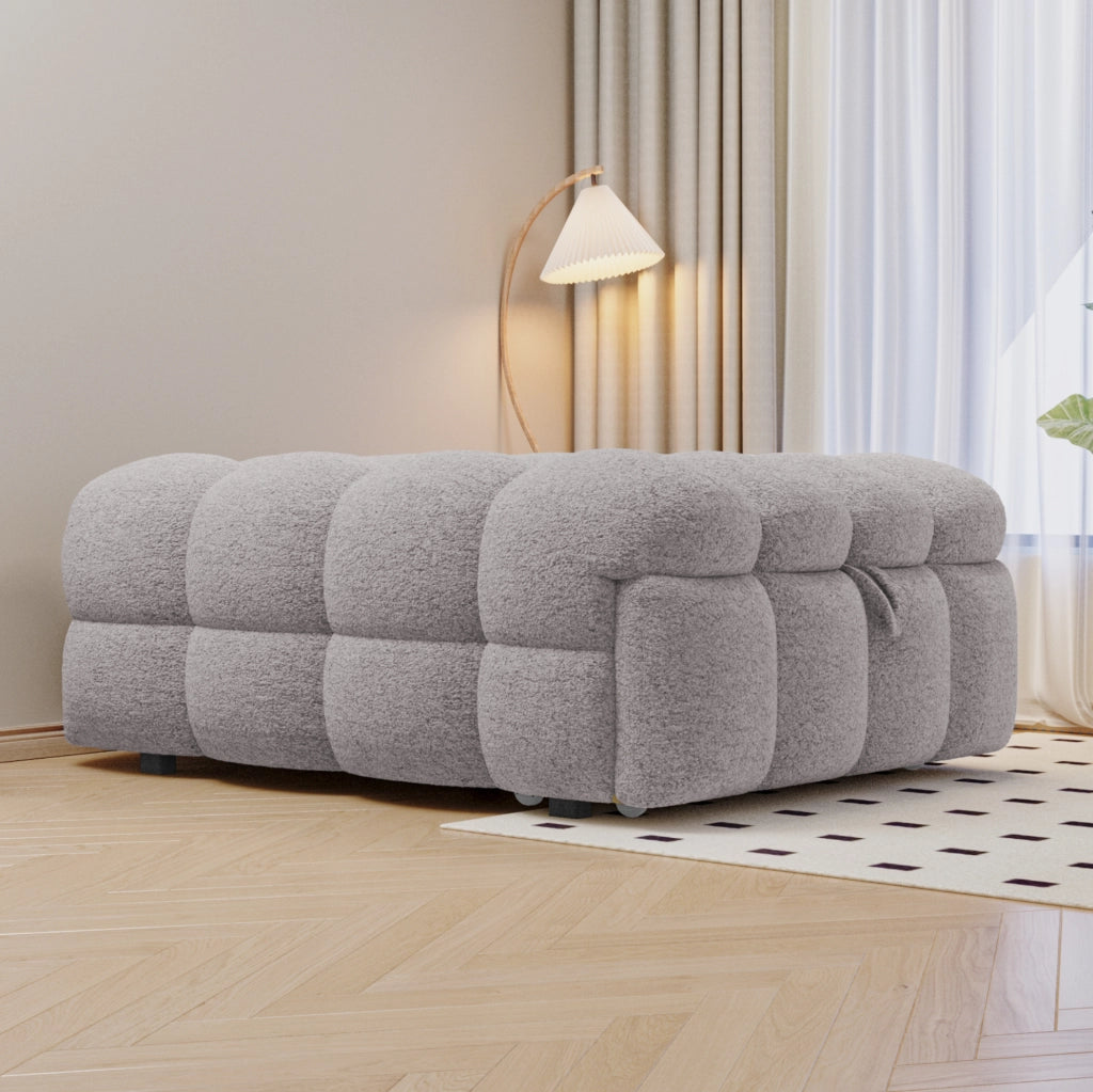 DIVANO LETTO 183 x 76 x 42 cm in Teddy Grigio