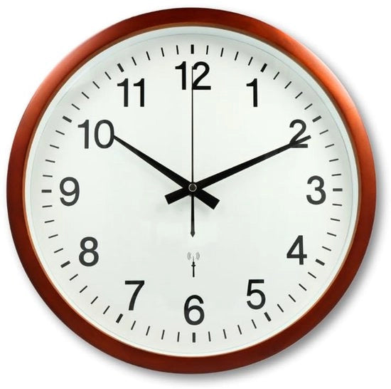 Orologio da parete a controllo radio, design, 32,5 cm, senza ticchettio, alimentato da batterie, look in legno, orologio da parete per soggiorno, orologio da parete per cucina