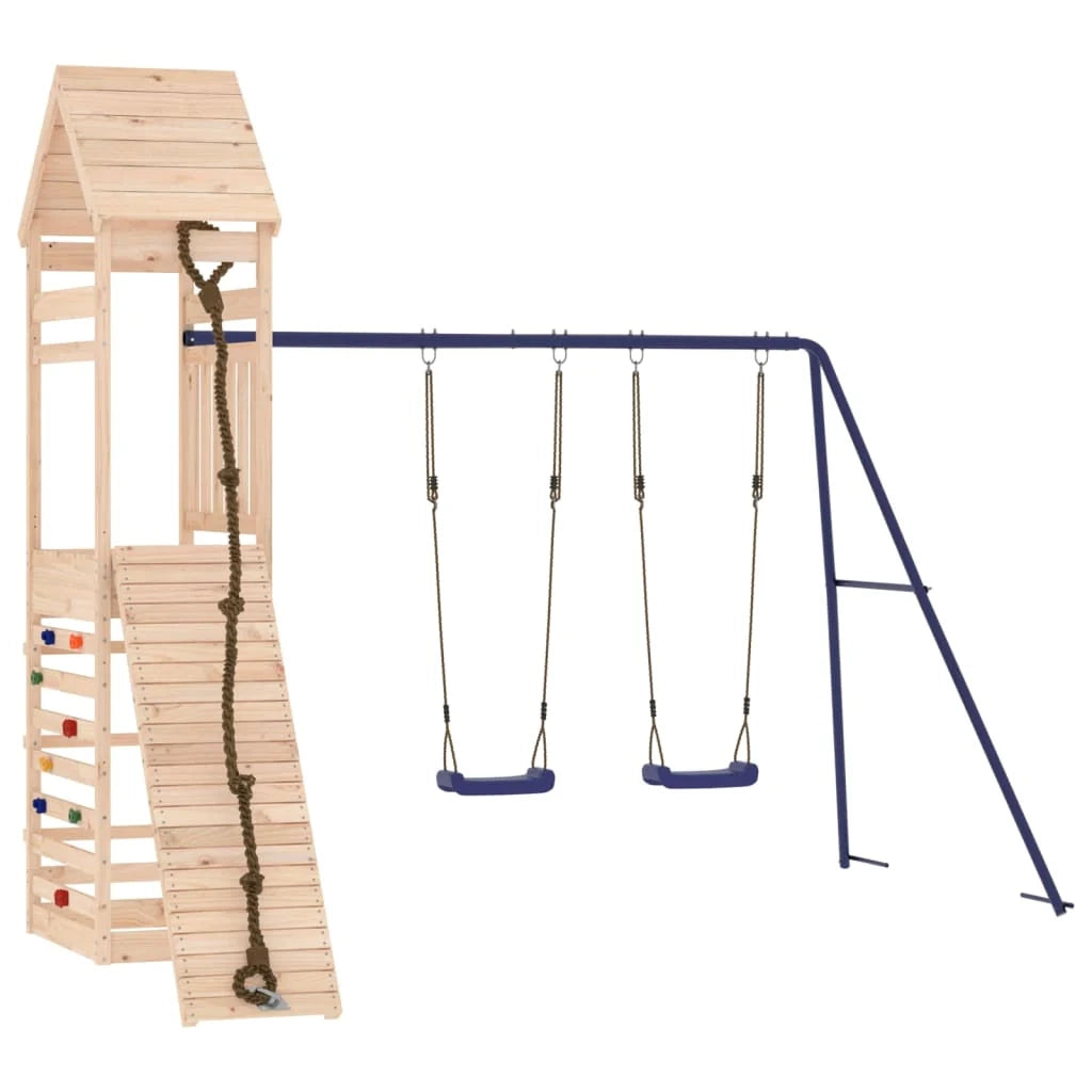 Altalene per parco giochi all'aperto scivolo altalene robuste giochi da giardino 316 x 257 x 264 cm legno di pino massiccio 02_0004954