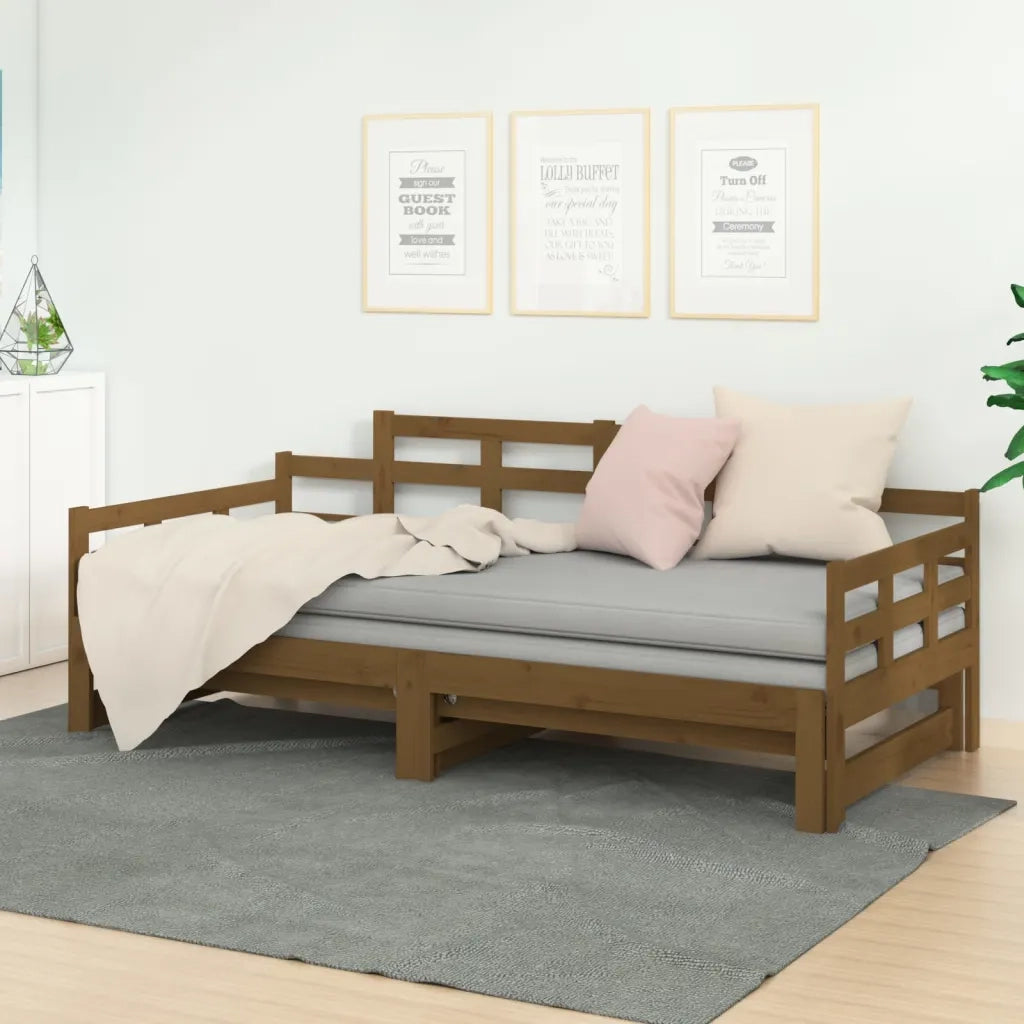Dormeuse Estraibile Ambra Legno Massello di Pino 2x(90x190)cm