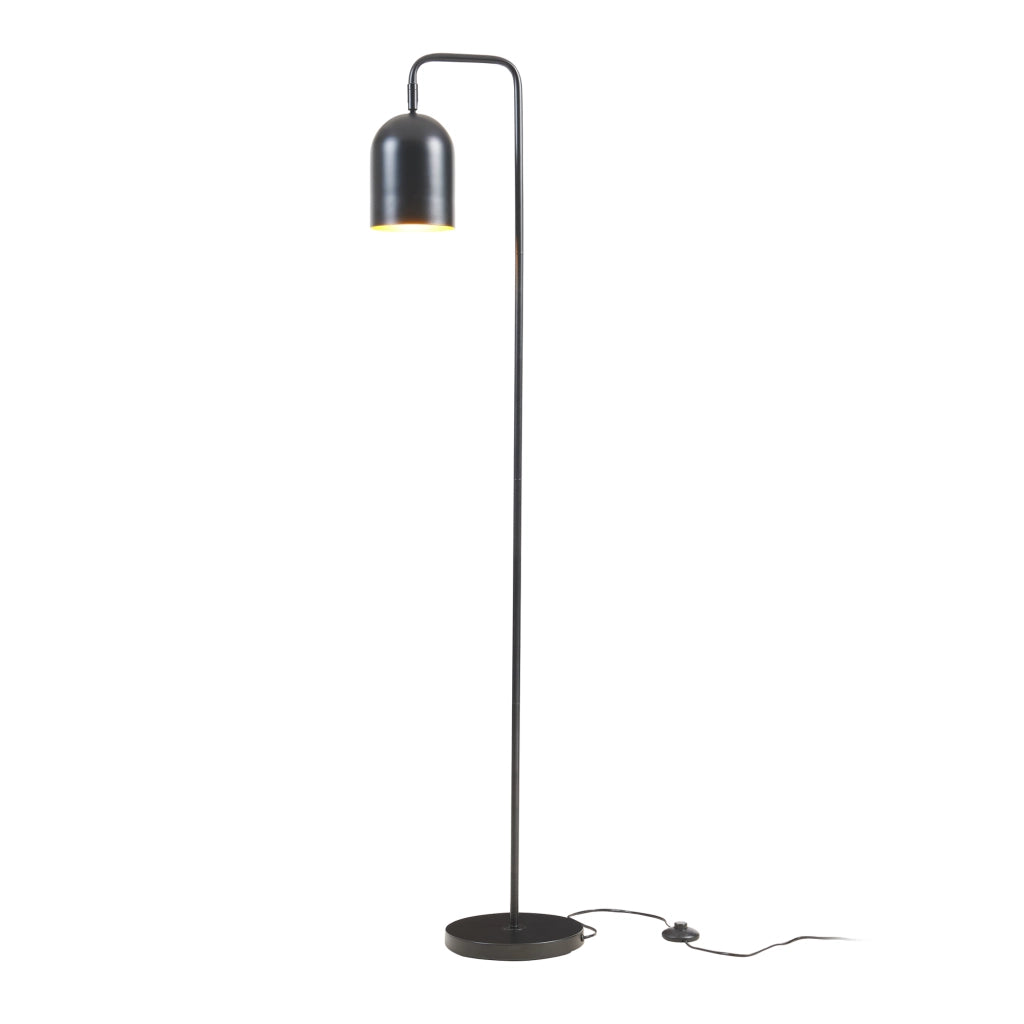 Lampada da Terra Barnard in Metallo con Paralume Cilindrico - Nero lux.pro