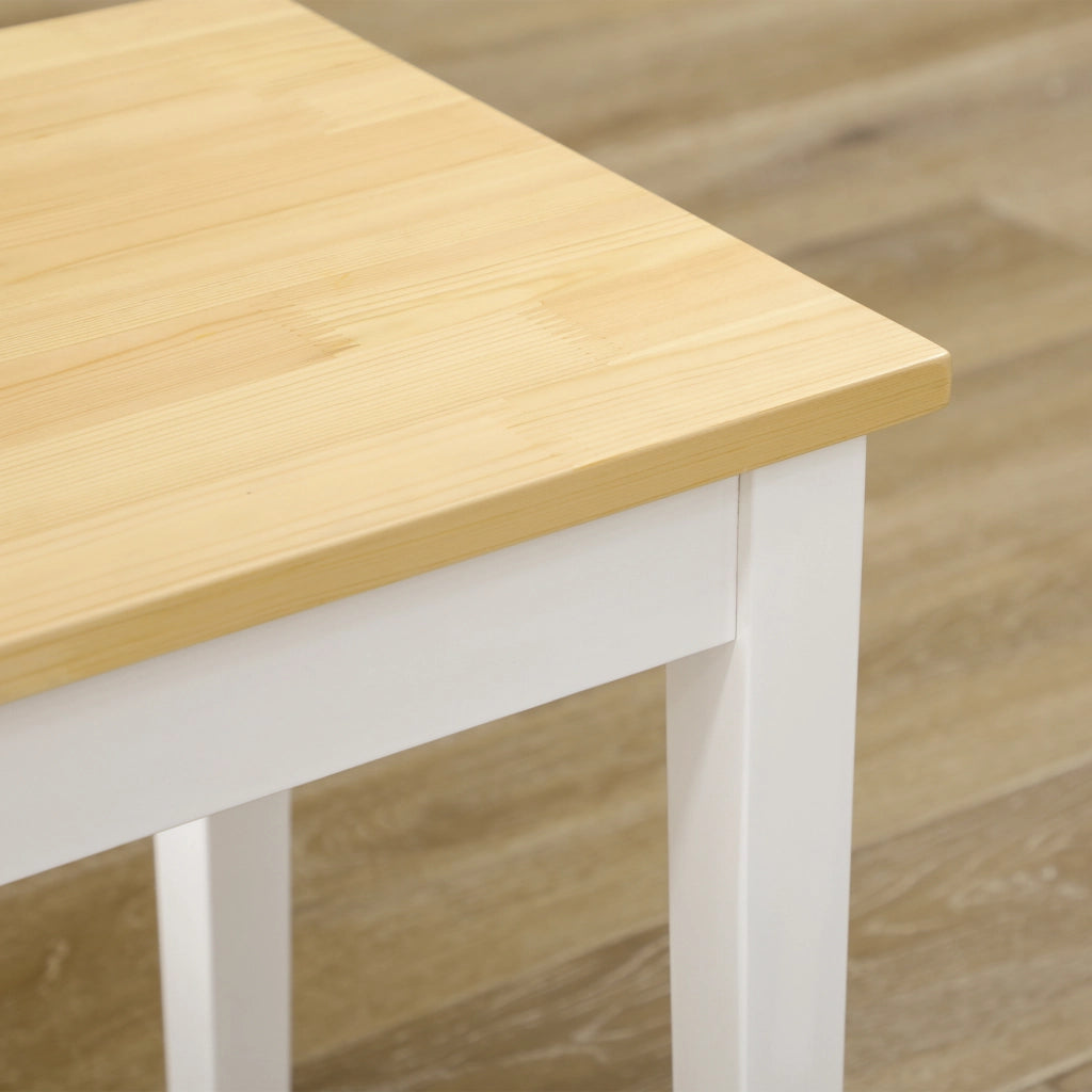 Panca a 2 posti in legno di pino, colore naturale, 102 x 36 x 45 cm, portata 220 kg