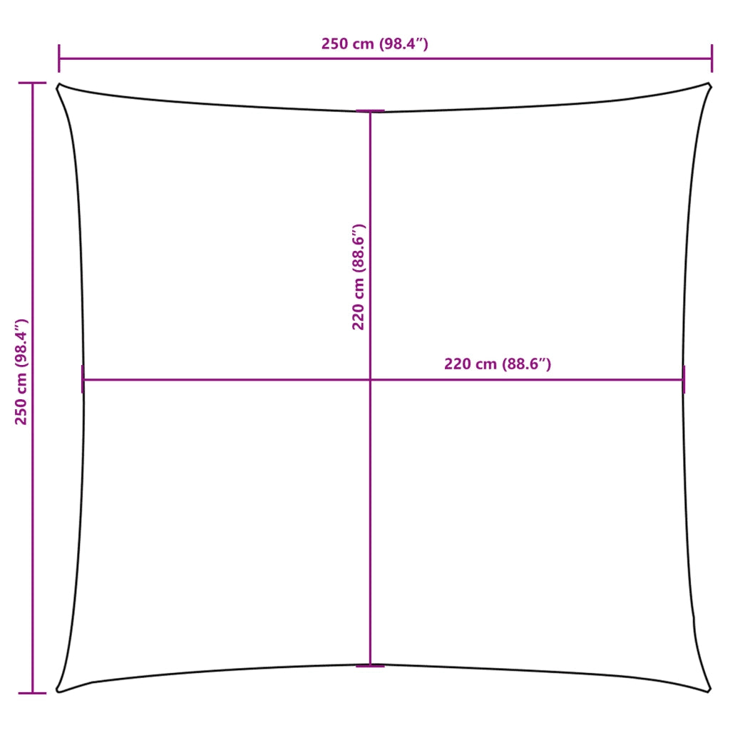 Vela Parasole in Tela Oxford Quadrata 2,5x2,5 m Blu 135521