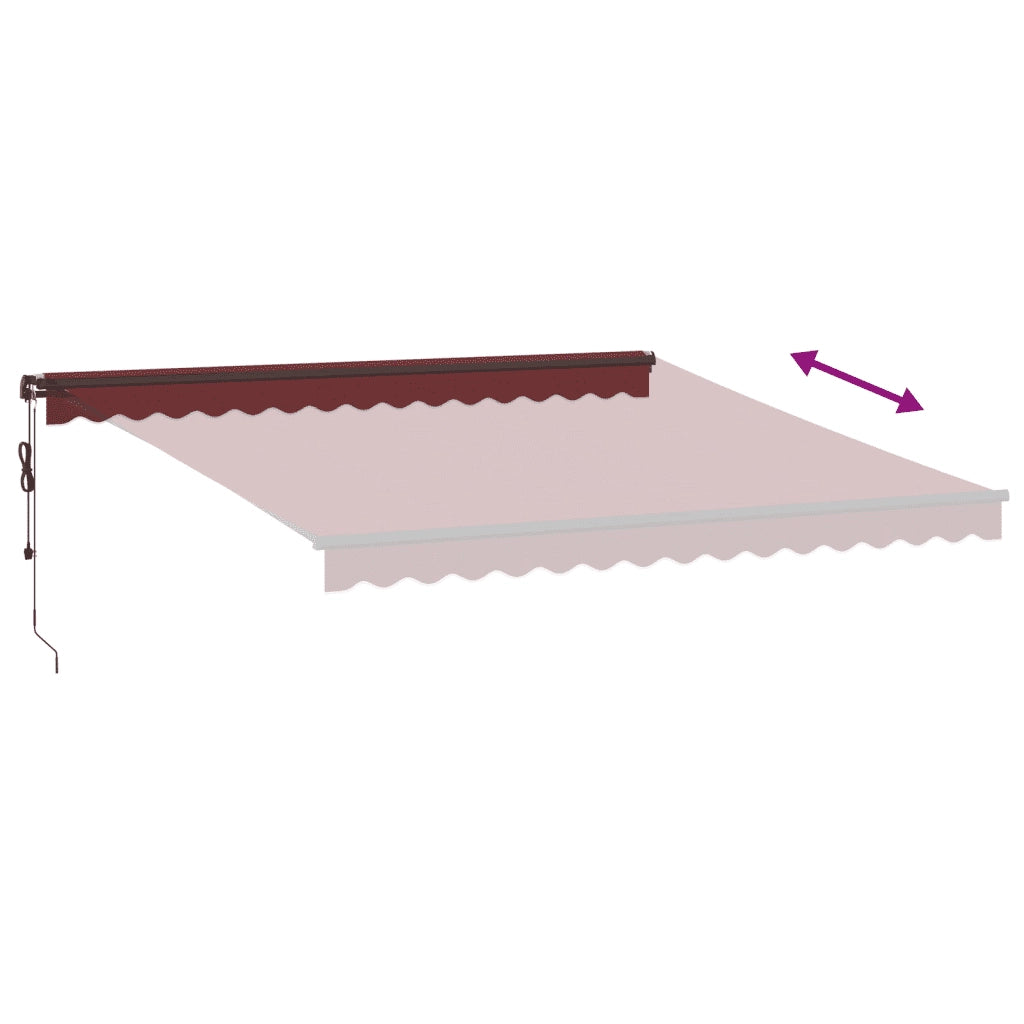 vidaXL Tenda da Sole Retrattile Automatica Bordò 400x350 cm