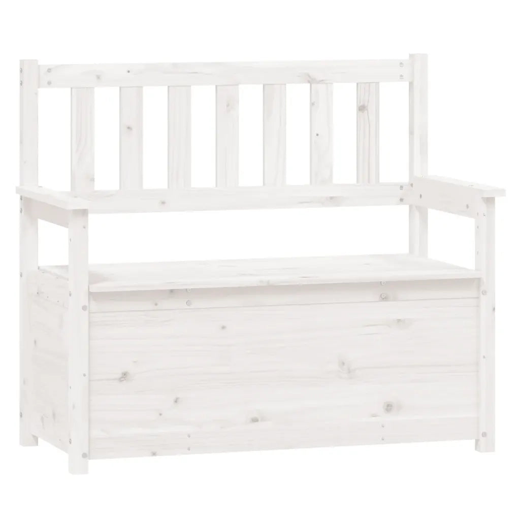 Panca Bianca 112,5x51,5x96,5 cm in Legno Massello di Pino 823560