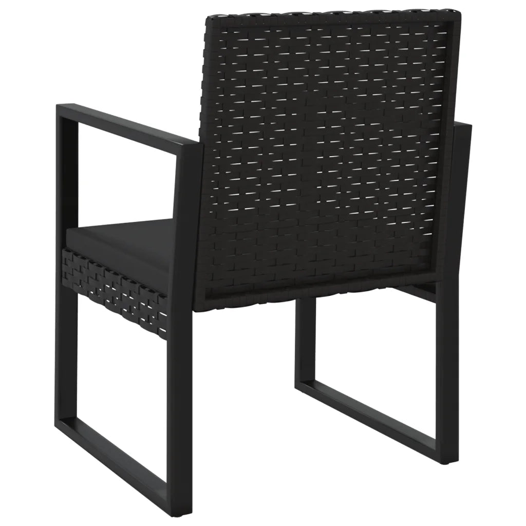 Set Divani da Giardino 4 pz con Cuscini Nero in Polyrattan 319199