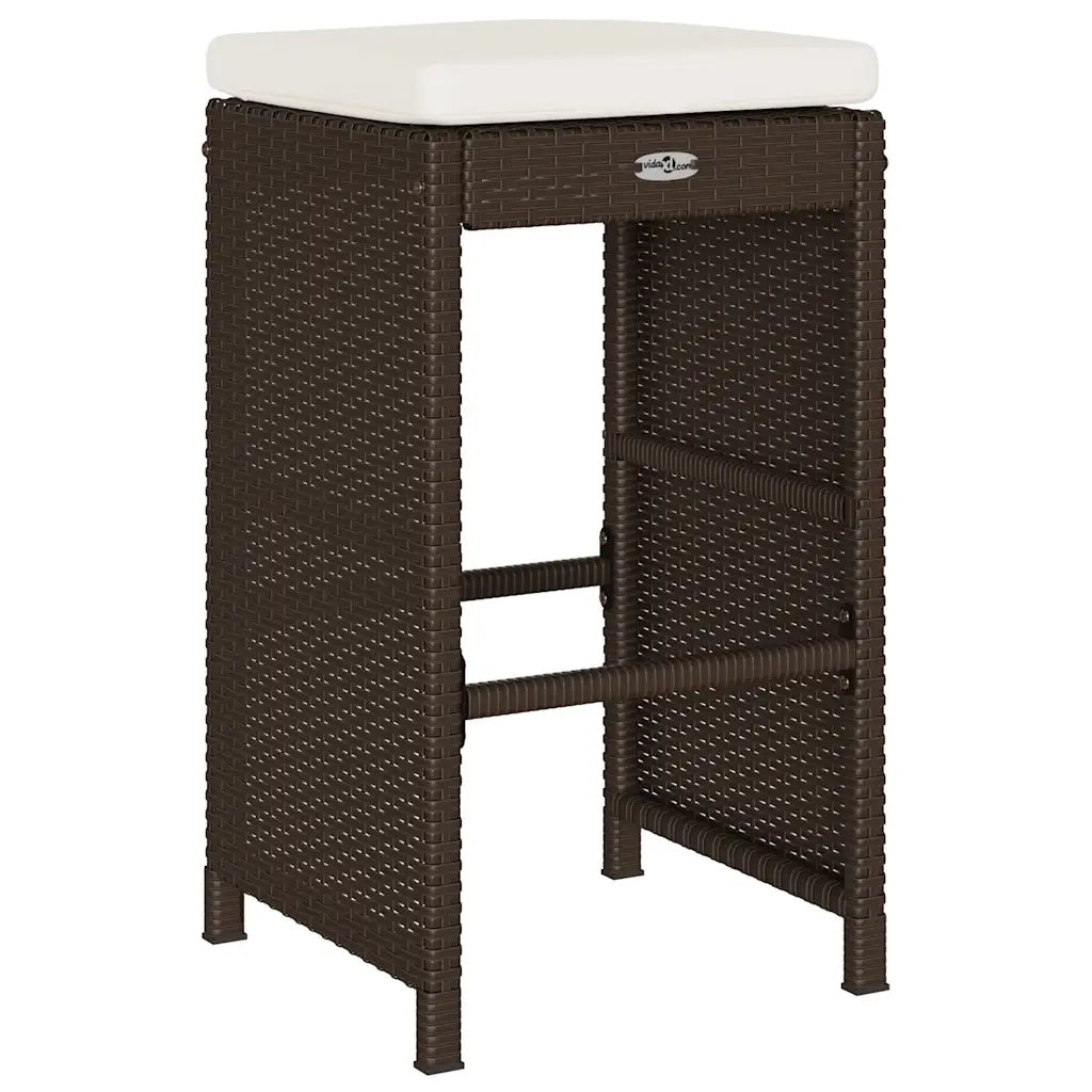 Sgabelli Bar da Giardino con Cuscini 4 pz Marroni in Polyrattan CFW5628243