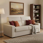 Casabona, Divano Letto 2 Posti Sfoderabile Made in Italy, 180x95 cm Beige