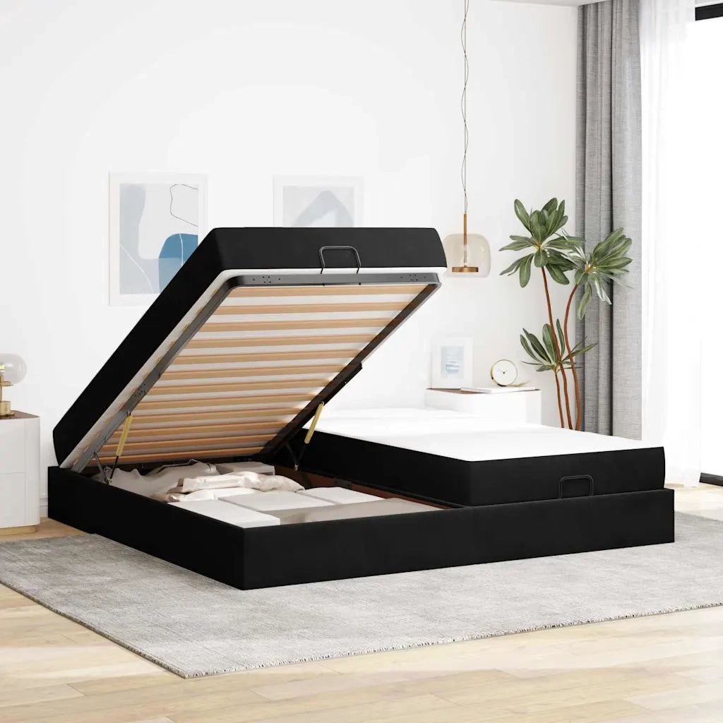 Struttura letto con materasso con materasso 2 pcs Nero Velluto 3399584