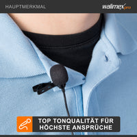 Boya M2 microfono a clip per iOS piccolo e potente microfono lavalier 50 Hz 20 kHz per dispositivi iOS, cavo adattatore Lightning adatto anche alla digitalizzazione nero