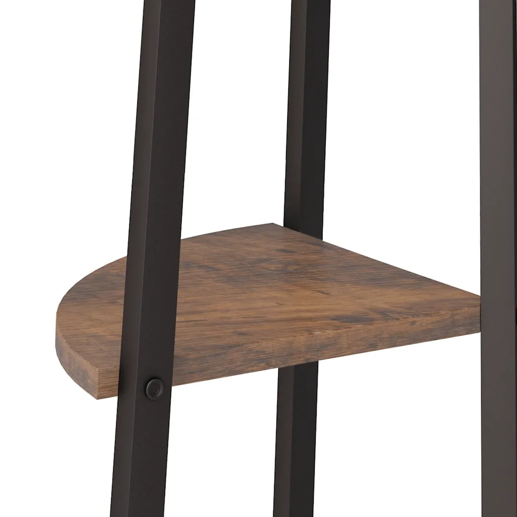 Scaffale Angolare 3 Livelli Marrone Scuro Nero 45,5x31,5x120cm 336389