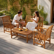 4-piece Garden Lounge Set Made Of Solid Acacia Wood