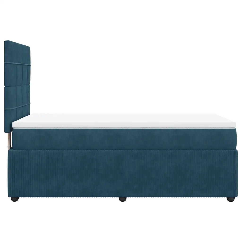 Giroletto a Molle con Materasso Blu 80x200 cm in Velluto