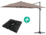 Ombrellone da giardino a sospensione "Sun 3 " - Quadrato - 3 x 3 - Talpa - Base inclusa