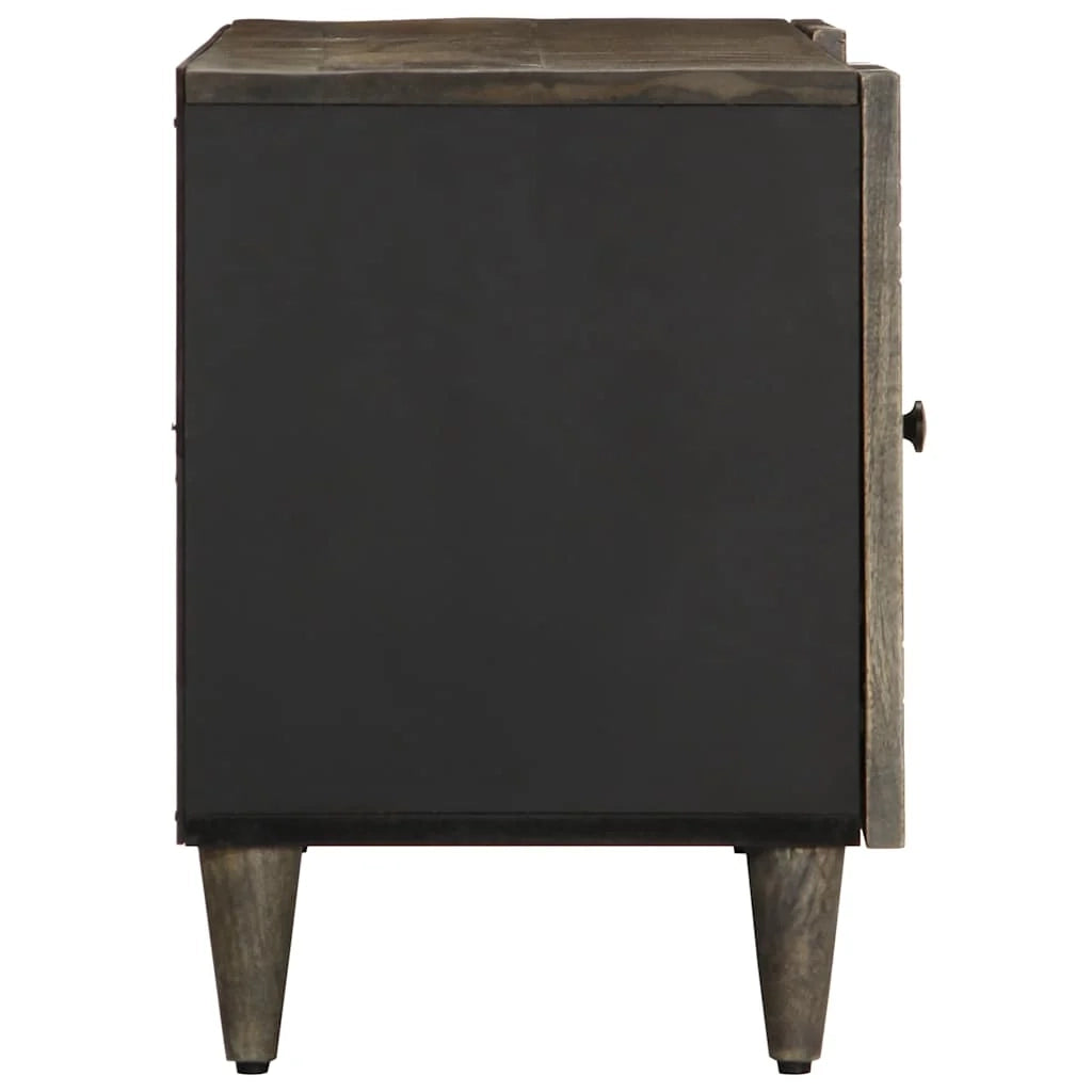 Mobile porta TV con ampio spazio di archiviazione per il soggiorno 105 x 33,5 x 46 cm in legno di mango grigio chiaro 02_0057745