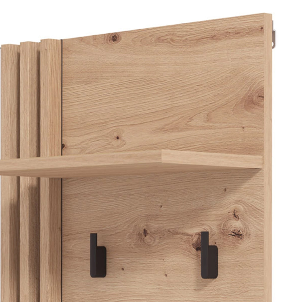 Nuku, Mobile da Ingresso Specchio Incluso, 102x76x21h cm Marrone Rovere Nodi