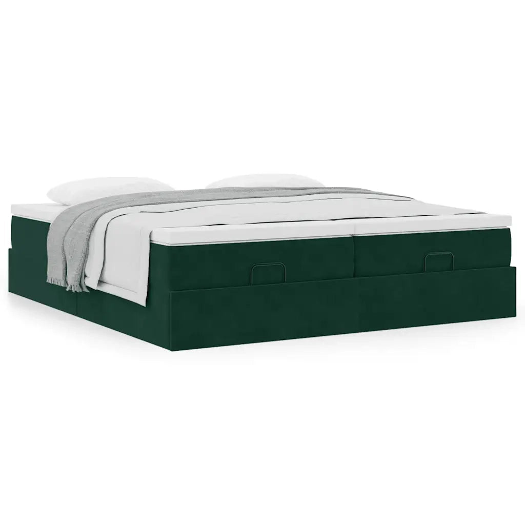 Struttura Letto Pouf con Materassi 200x200 cm Velluto