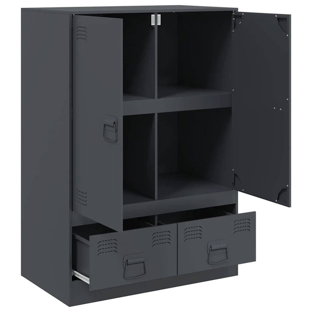 Credenza | Madia | Buffet da pranzo | Armadio da pranzo Antracite 67x39x95 cm in Acciaio