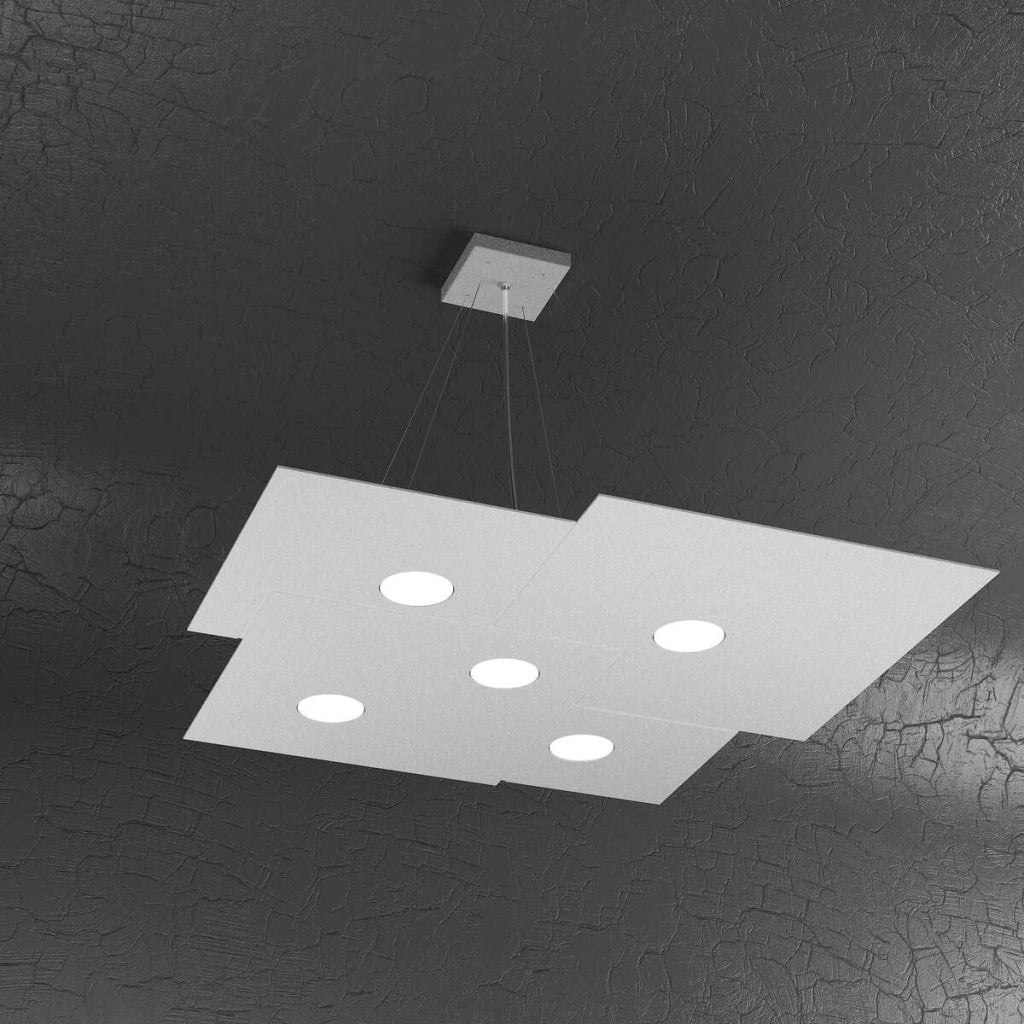 PLATE SOSPENSIONE 5 LUCI ATTACCO GX53 GRIGIO