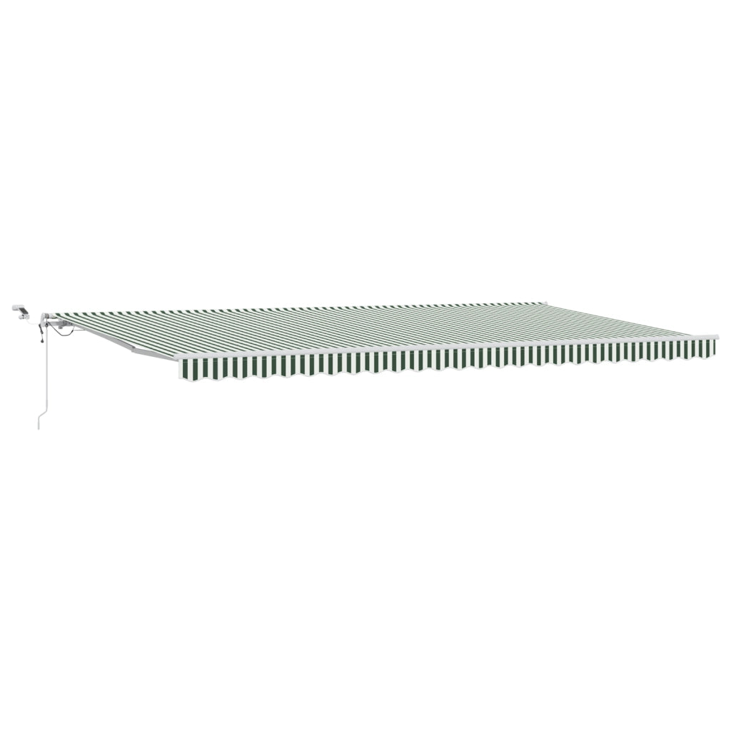 Tenda Retrattile Automatica con LED Verde e Bianca 600x350 cm