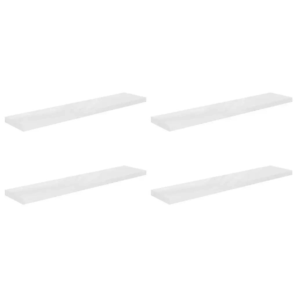 Scaffali a Parete 4 pz Bianco Lucido 120x23,5x3,8 cm in MDF cod mxl 33743