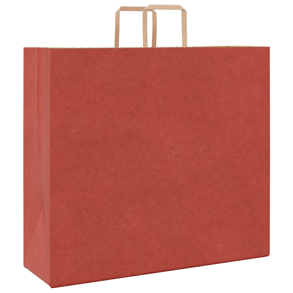 Sacchetti di Carta 250 pz con Manici Rossi 54x15x49 cm 4101990
