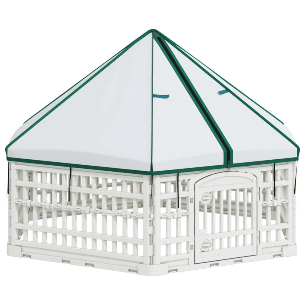 Panchetto per Cani a 6 Pannelli Bianco 122 x 106 x 79 cm 42027218