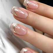 Nail art - Nagli per unghie - Piccole punte quadrata adesivo - Adesivi per unghie glitter per donne - 24 pezzi