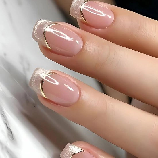 Nail art - Nagli per unghie - Piccole punte quadrata adesivo - Adesivi per unghie glitter per donne - 24 pezzi