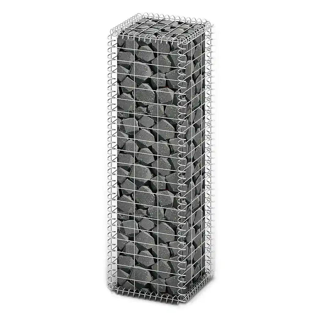 Cesto Gabbione con Coperchio in Filo Zincato 100 x 30 x 30 cm 141038