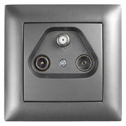 Presa Antenna Rtv-sat Con Cornice Oste Jnh011-a Grey