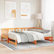 Letto Giorno Estraibile Marrone cerato 193.5 x 184 x 66 cm