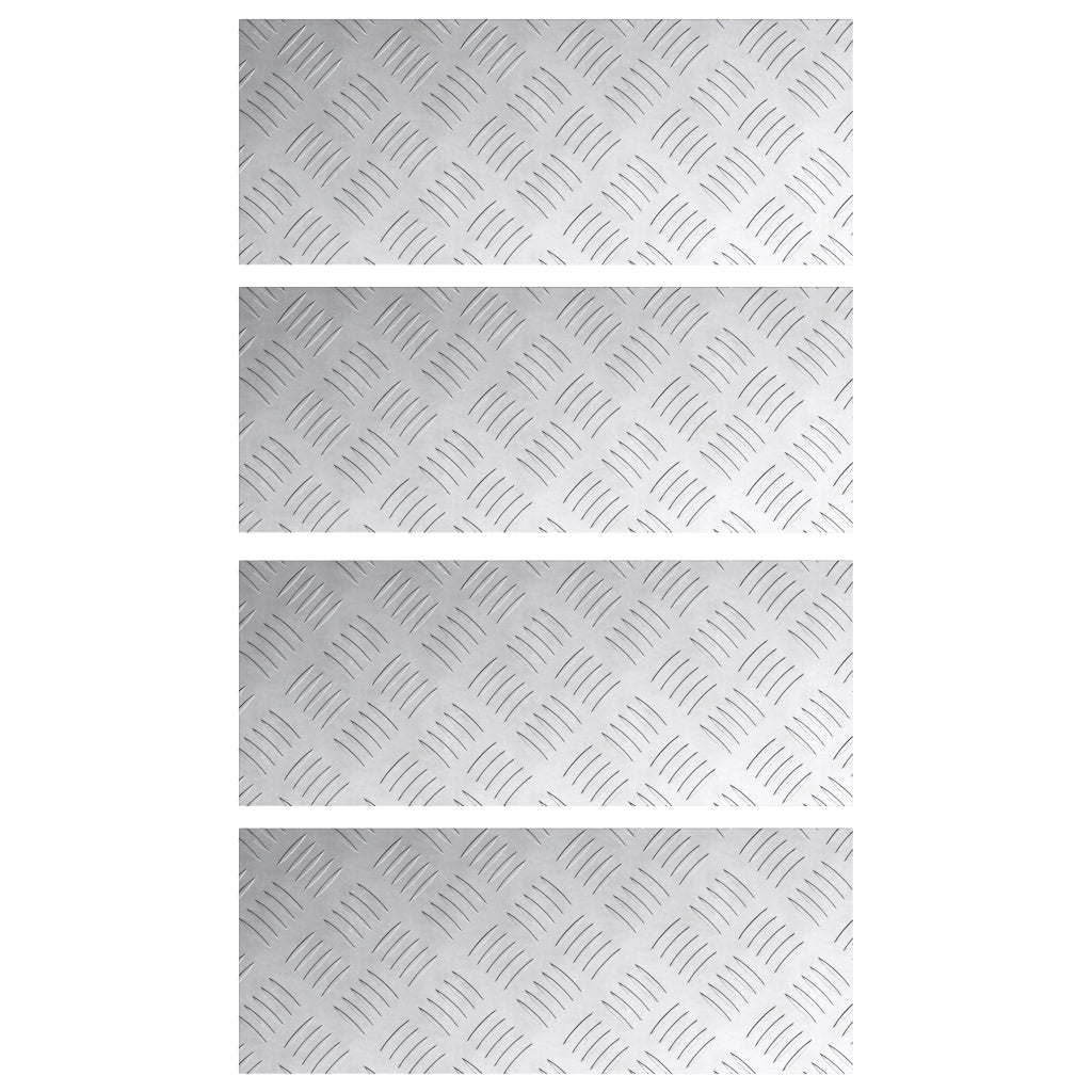 Piastre di Alluminio a Scacchi 4 pz Antiscivolo 50x20 cm