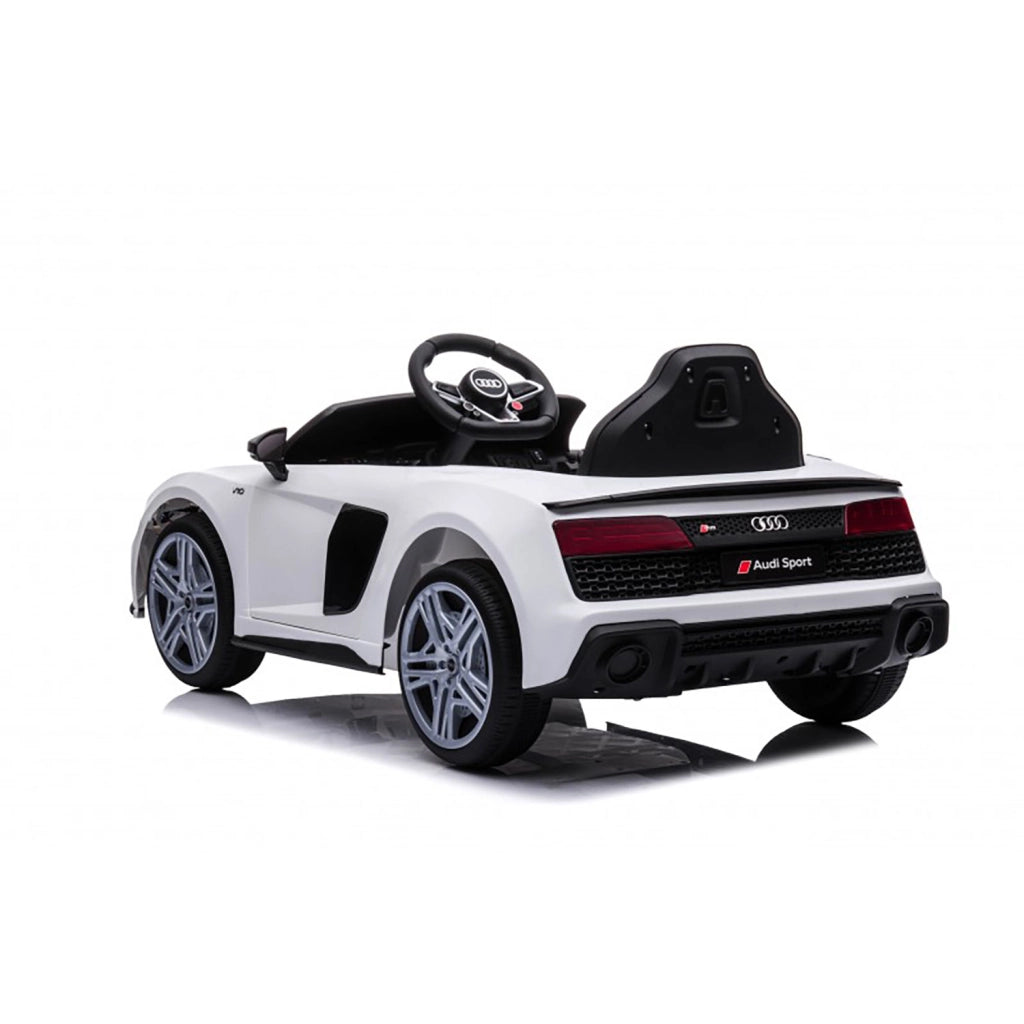 Macchina Elettrica per Bambini 12V Licenza Ufficiale Audi R8 New Spyder con Telecomando e Sedile in pelle Bianco