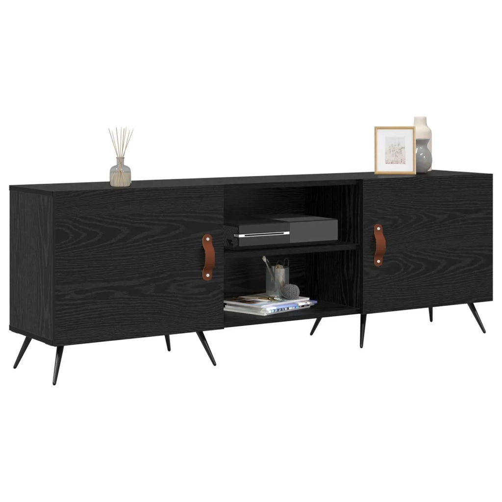 Mobile TV Rovere nero 150 x 30 x 50 cm Legno multistrato 879591
