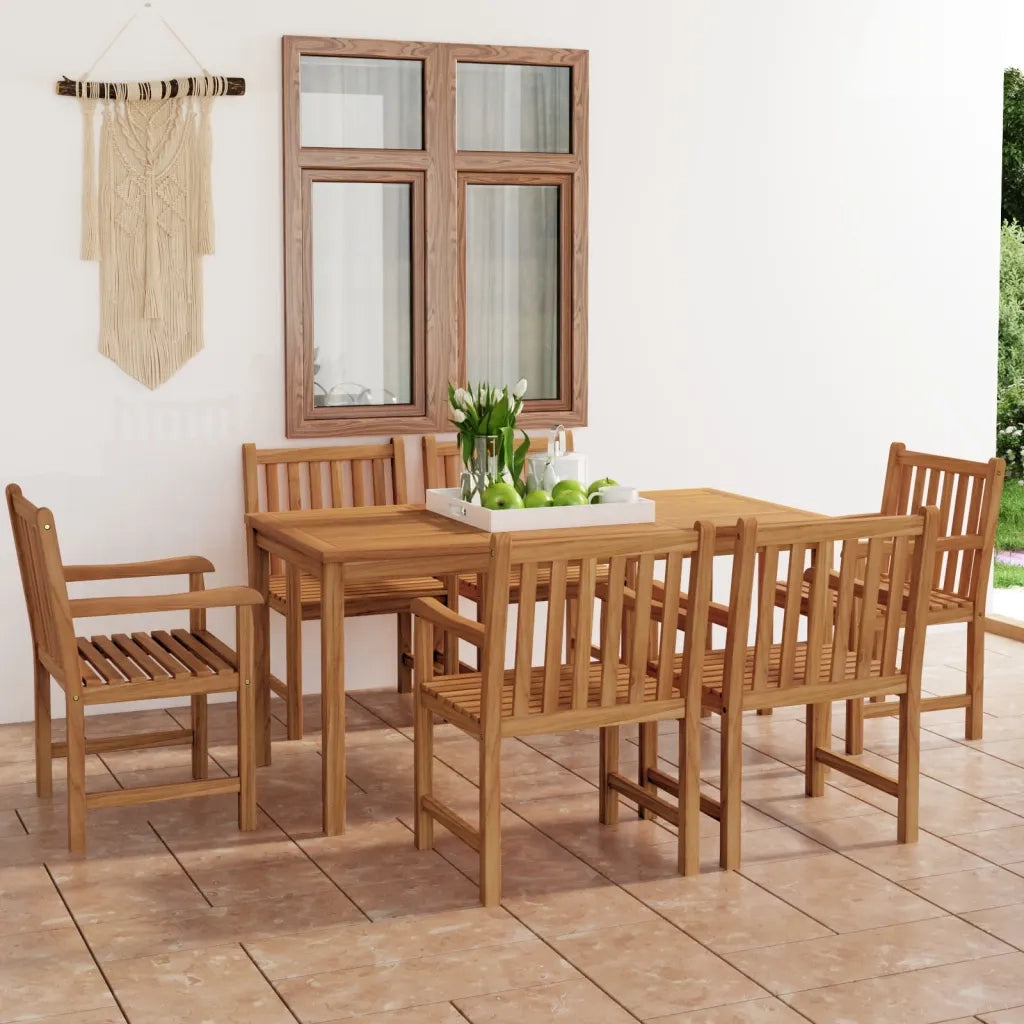 Set da pranzo da giardino 7 pz 160x80 cm in legno massello di teak 3059940