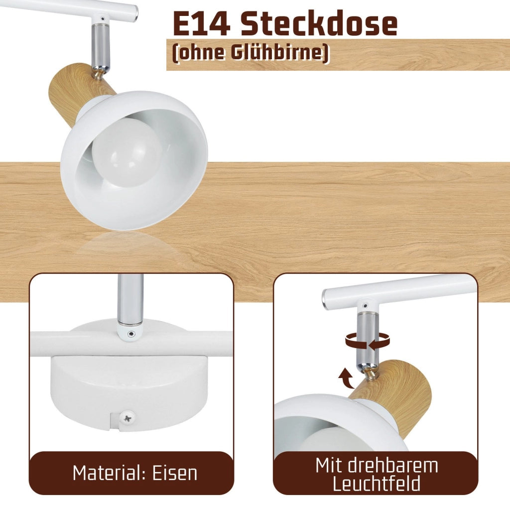 ZMH Faretto da soffitto LED neri E14 plafoniera orientabile 3 fiamme in metallo