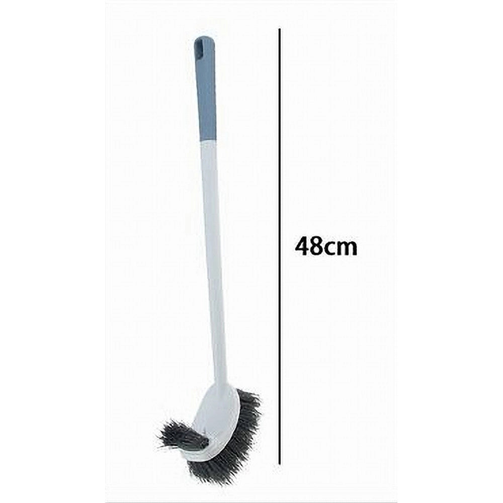 Trade Shop - Scopino Per Wc Doppio Lato Strumento Pulizia Bagno Con Manico Lungo 48 Cm 87618 -