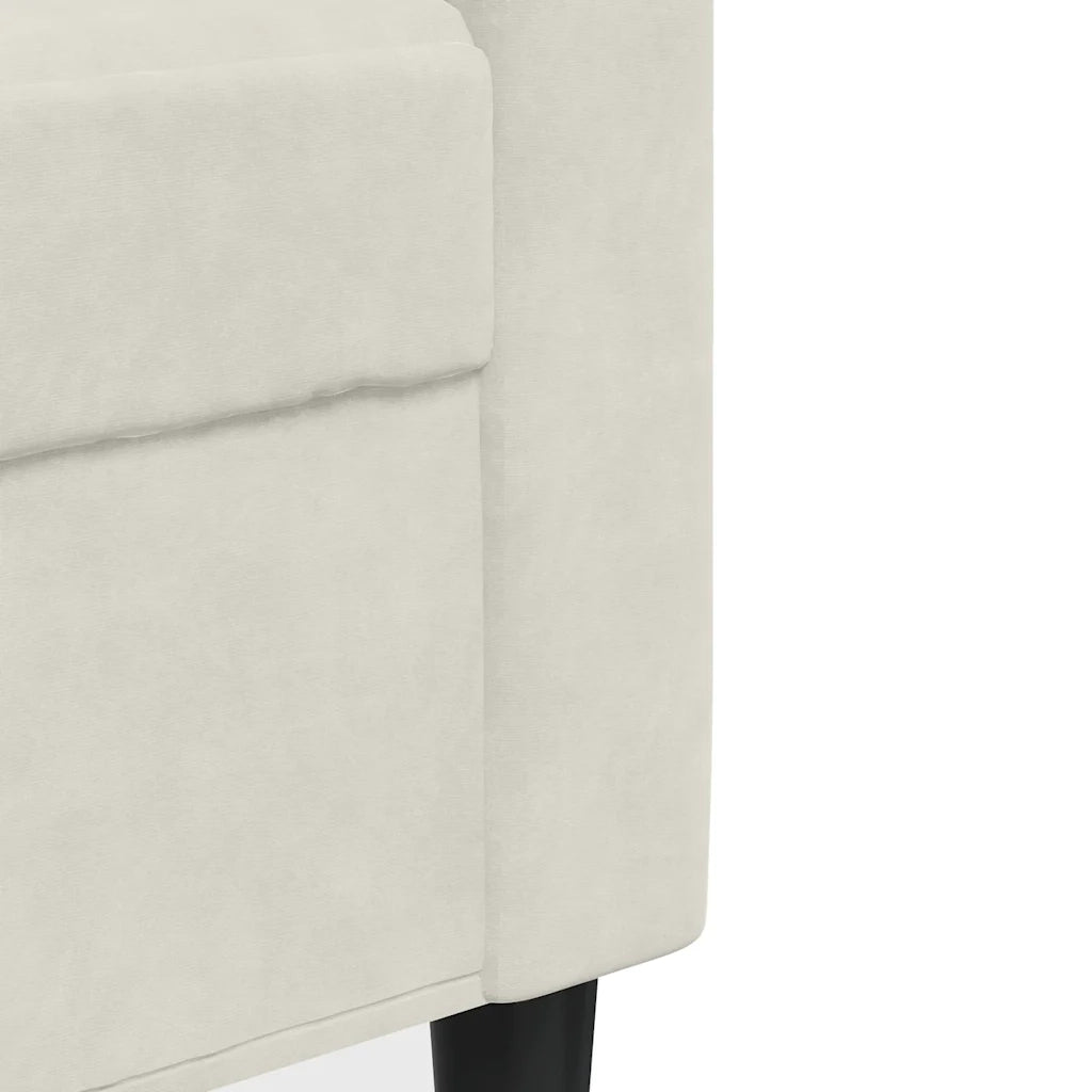 Set di Divani 4 pz con Cuscini e Rinforzi Crema in Velluto