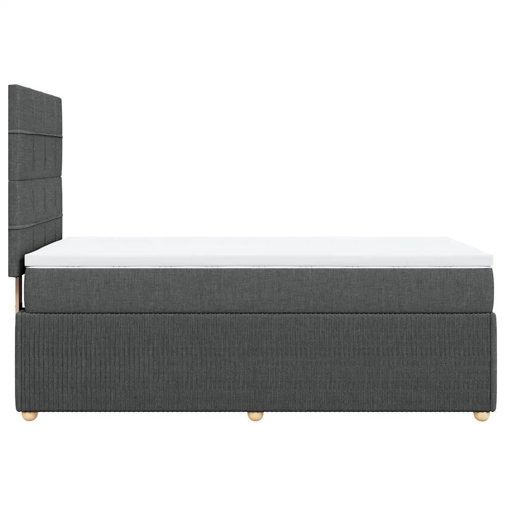 Giroletto a Molle con Materasso Grigio Scuro 90x200 cm Tessuto 3291940