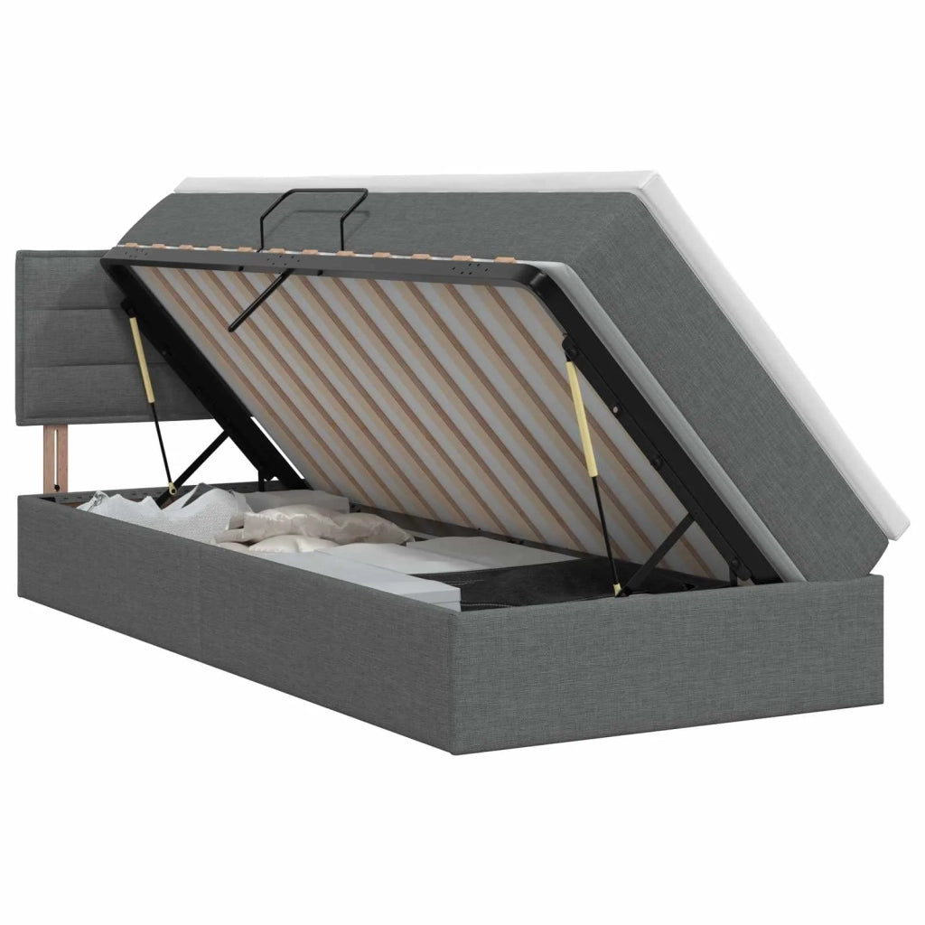 Letto con contenitore e materasso Grigio Scuro 90 x 200 cm 3458533