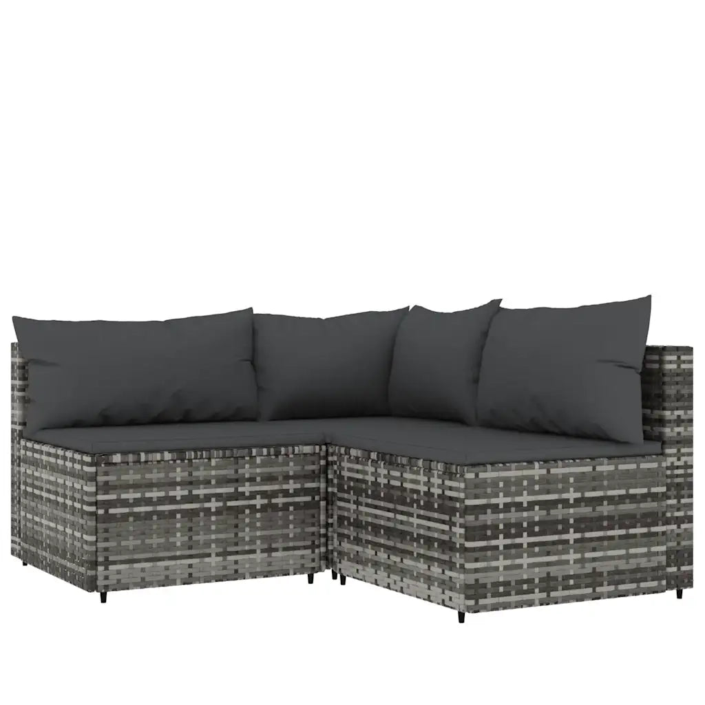 Set Divani da Giardino 4 pz con Cuscini in Polyrattan Grigiocod mxl 106087
