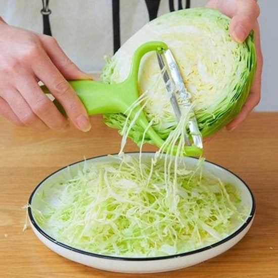 Peeler a velocità variabile per patate e cavolo - Maniglia comoda - Peeler a mano con manico - Preparazione rapida e facile - Verde