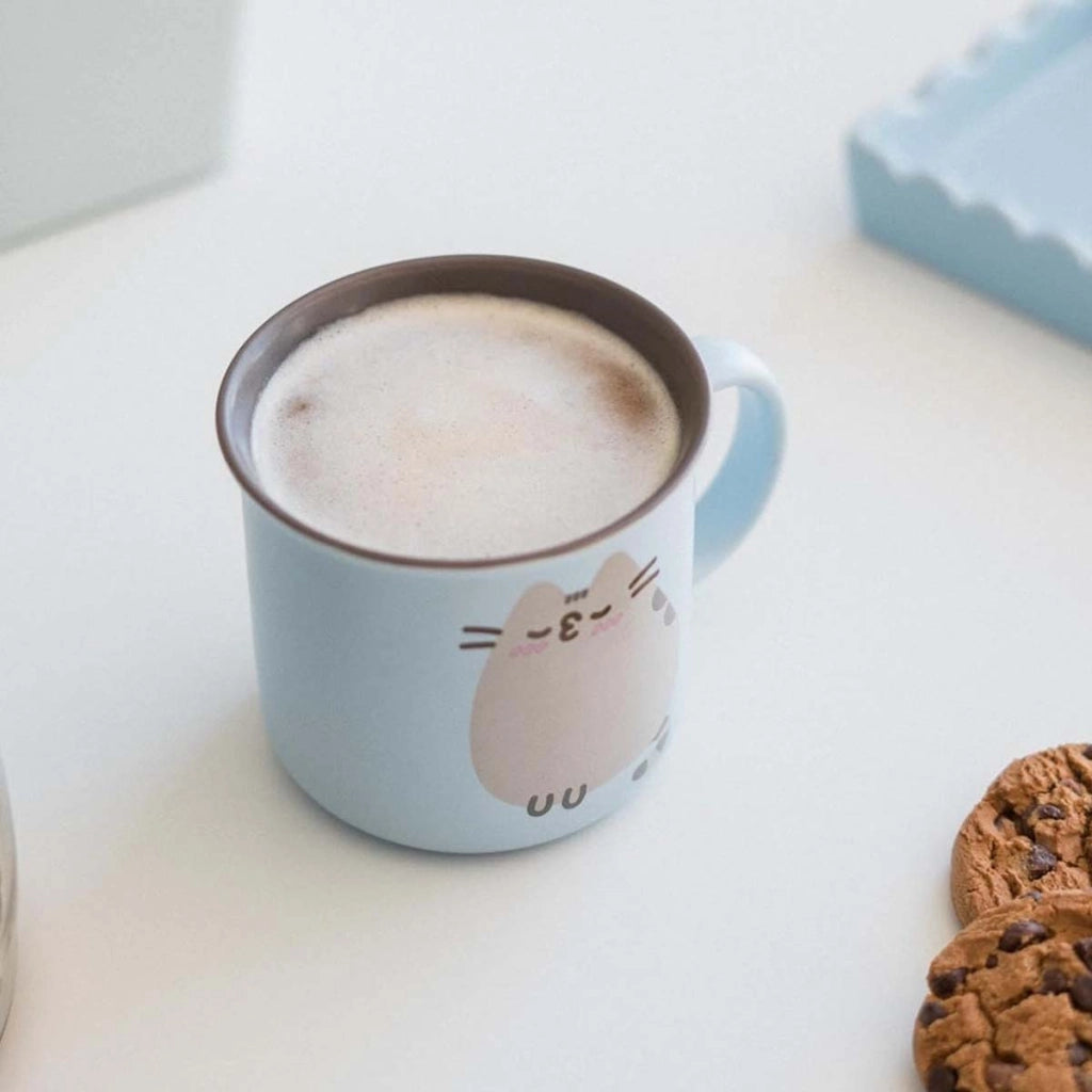 Tazza in ceramica da 380 ml Collezione Purrfect Love Solida Lavabile in lavastoviglie Blu / Marrone Pusheen