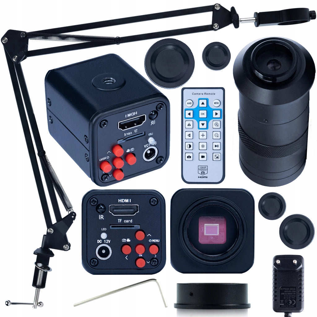Set Microscopio Digitale Norma Black PRO – Camera HDMI 1080P, Braccio Regolabile, Obiettivo 100x